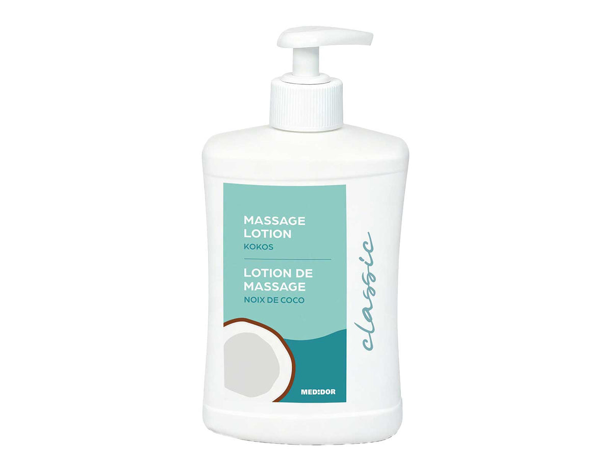 Lotion de massage MEDiDOR à la noix de coco Classic, 500 ml avec distributeur