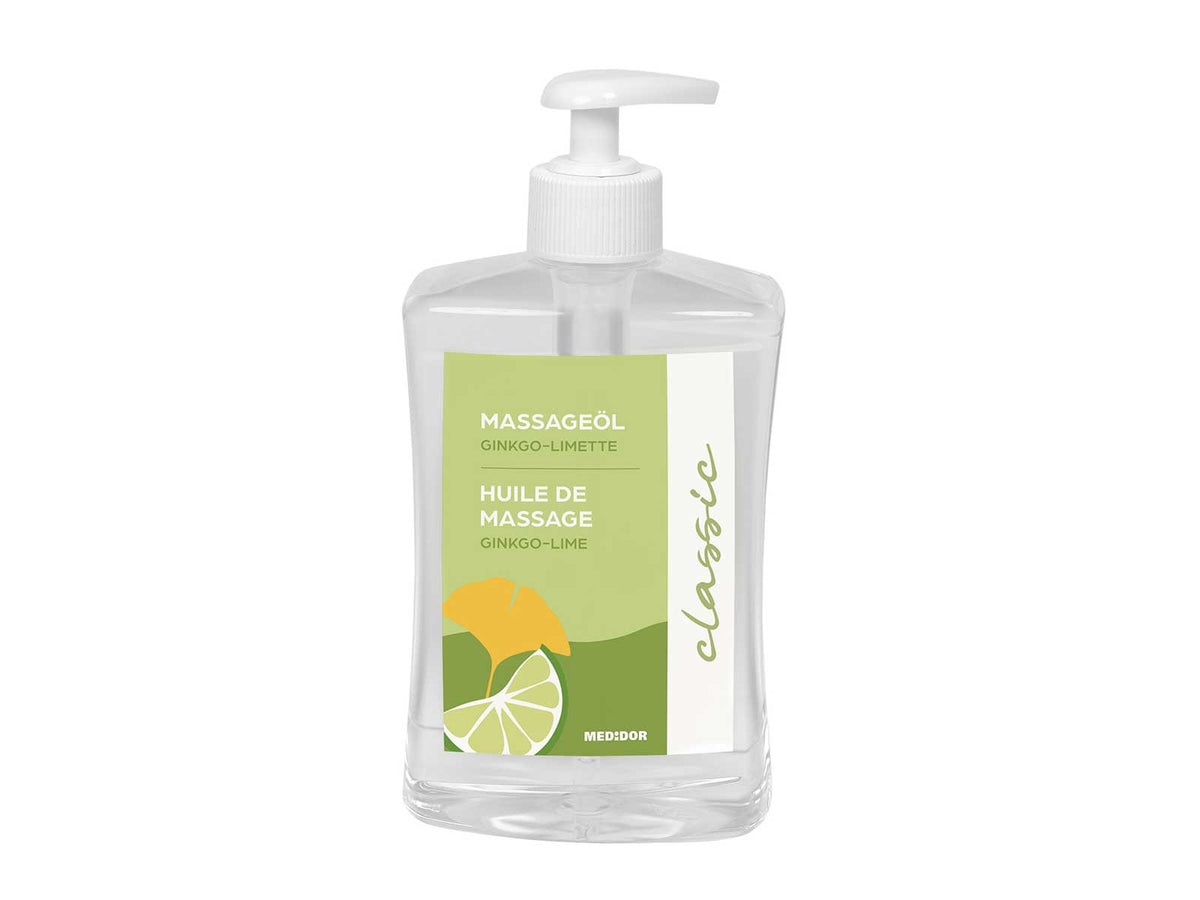 MEDiDOR massage oil Ginkgo-Lime with dosing dispenser 500 ml