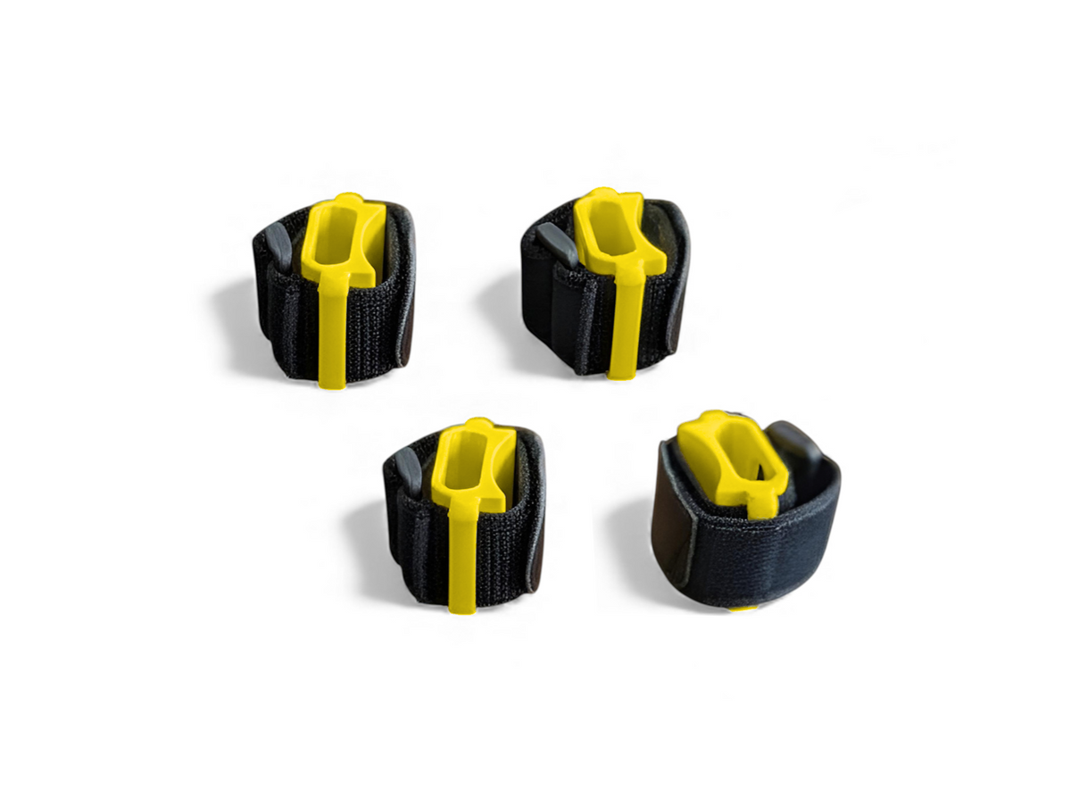 Tendiboots Canine Small Bands noir-jaune, quatre bandes à capteurs pour Chiens de moins de 7 kg, circonférence des membres