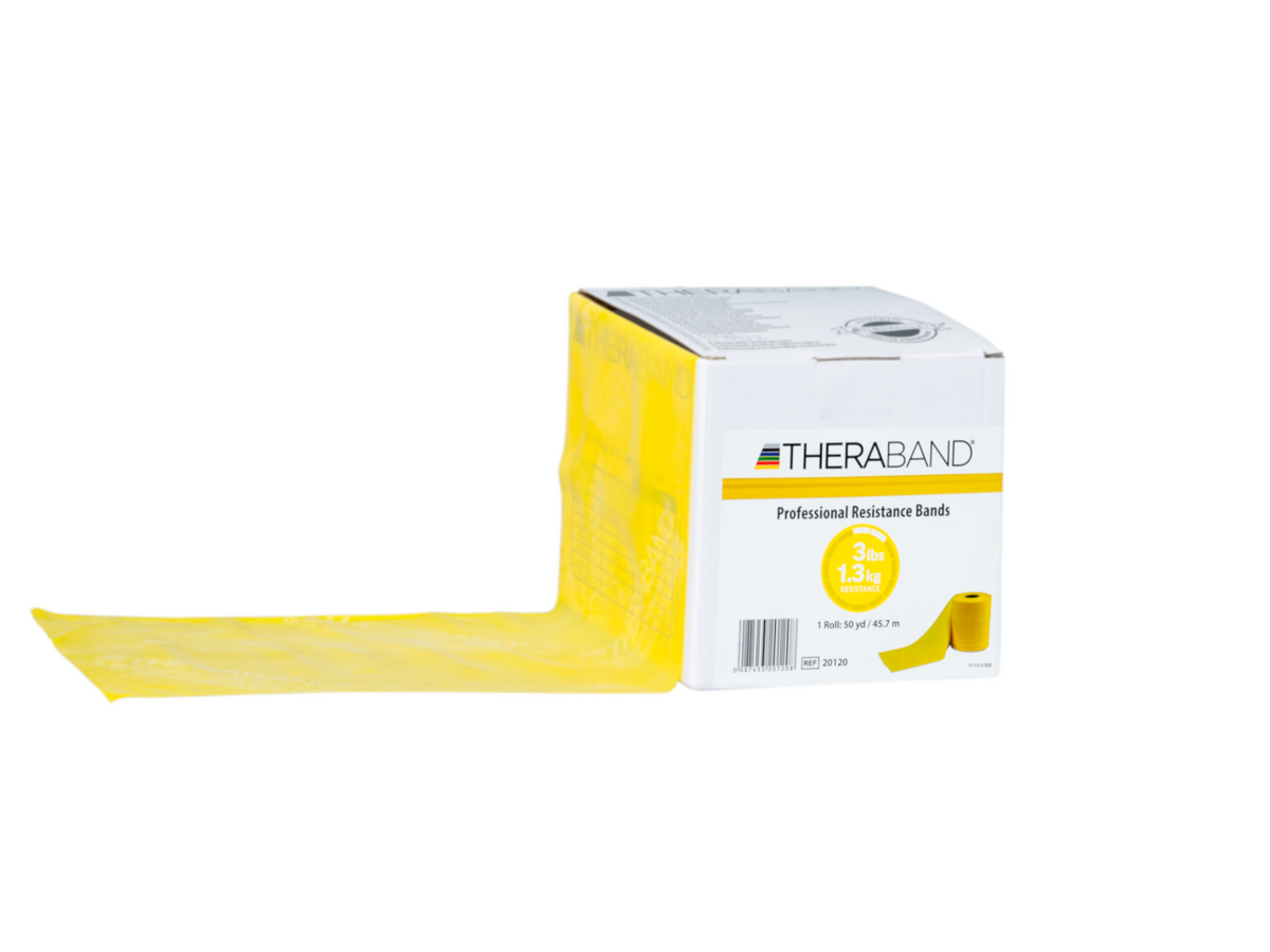 Thera-Band Fitness Band, Yellow, Light Resistance, 12.7 cm x 45.7 m
