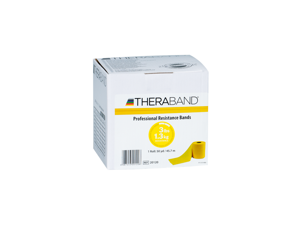 Thera-Band Fitness Band, Yellow, Light Resistance, 12.7 cm x 45.7 m