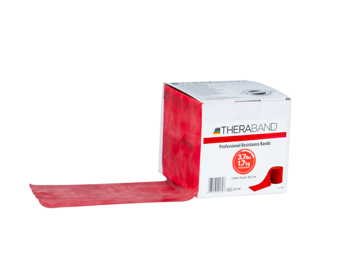 Bande d'entraînement Thera-Band, rouge, résistance moyenne, 12,7 cm x 45,7 m