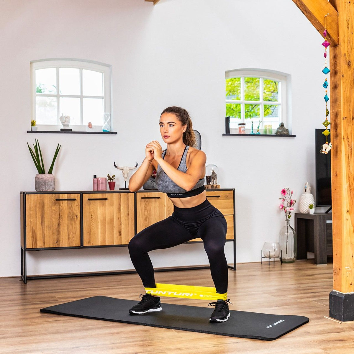 Tunturi Lightweight Textile Resistance Band yellow