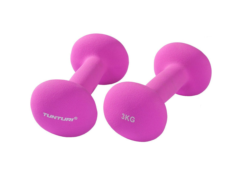 Tunturi Neopren Kurzhantel-Set violett, 2 x 3 kg