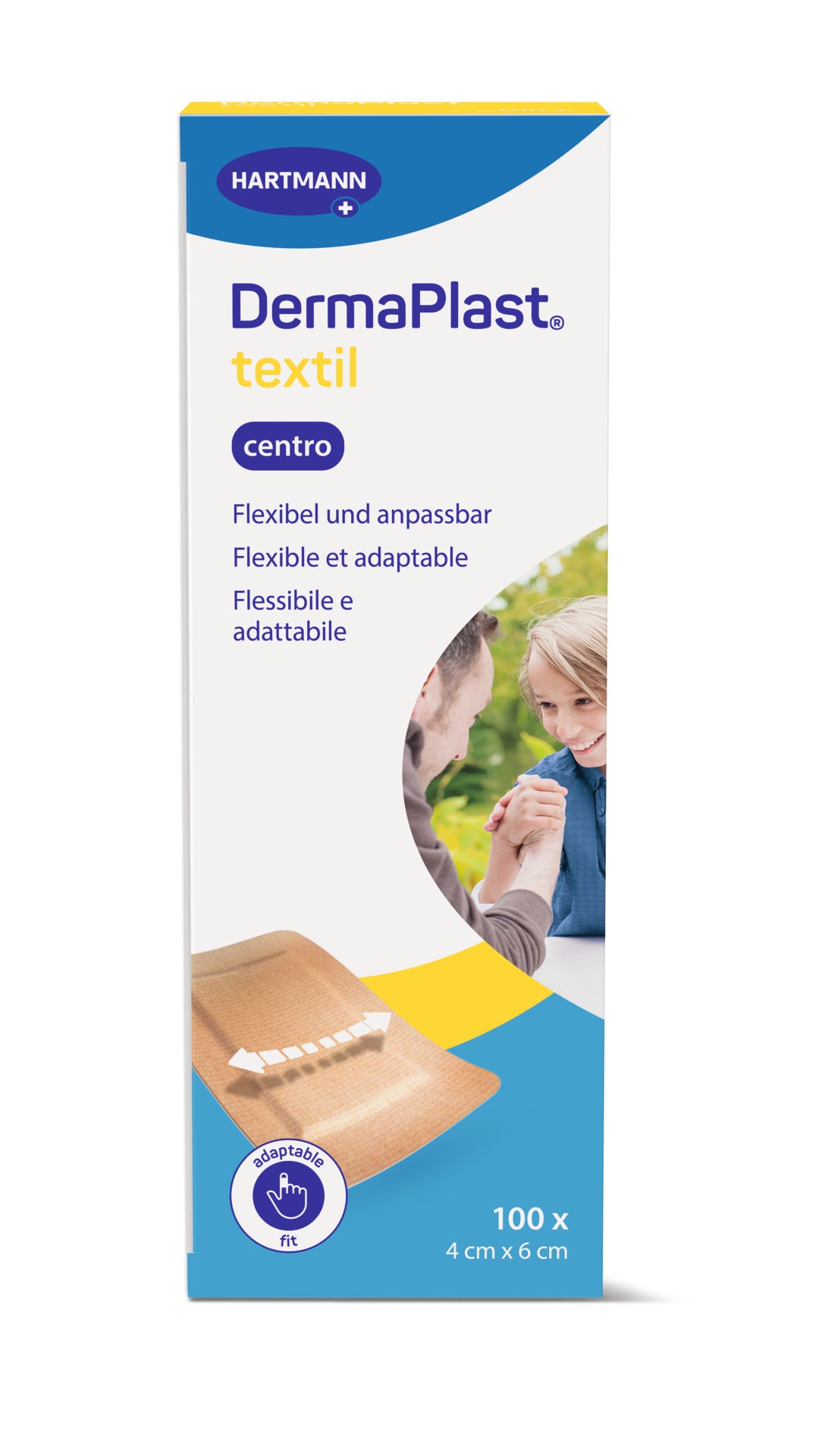 DermaPlast pansements adhésifs textiles Centro, 4 x 6 cm, 100 pièces