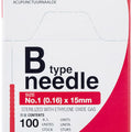Seirin B-Type No. 1, 0.16 x 15 mm, red, 100 pieces