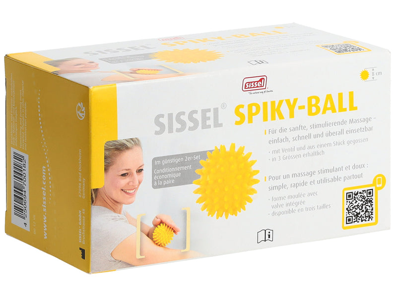 SISSEL Spiky-Ball jaune Ø 8 cm, 2 pièces