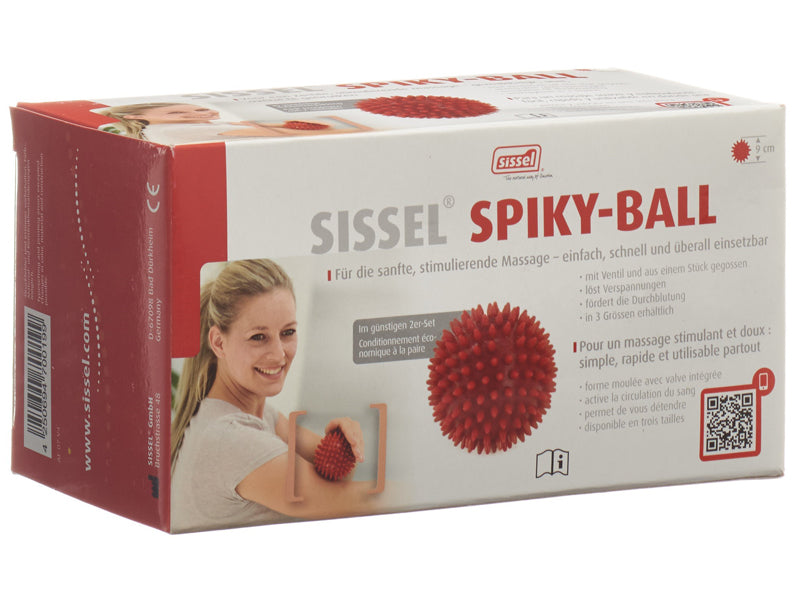 SISSEL Spiky-Ball rouge Ø 9 cm, 2 pièces